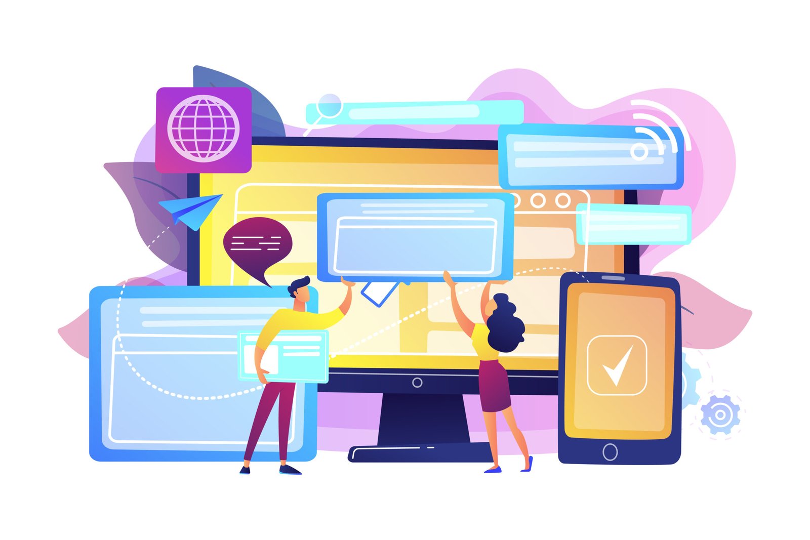 STEM- Science and Technology cross browser compatibility concept vector illustration.