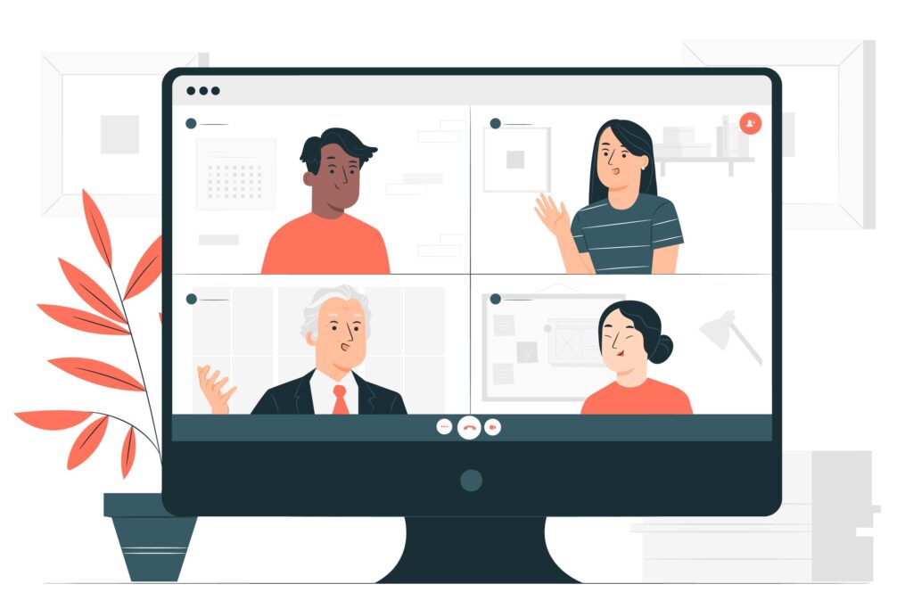 default "Online STEM Conference."
The image represents virtual meetings, collaboration, and discussions on science, technology, engineering, and mathematics.
