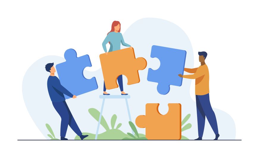 This image refers to teamwork and how it helps you work well with others.