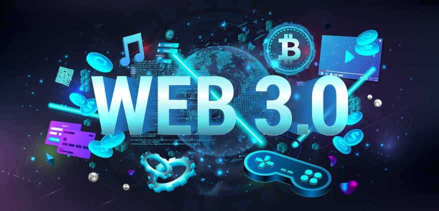 Web 3.0 digital globe with icons 