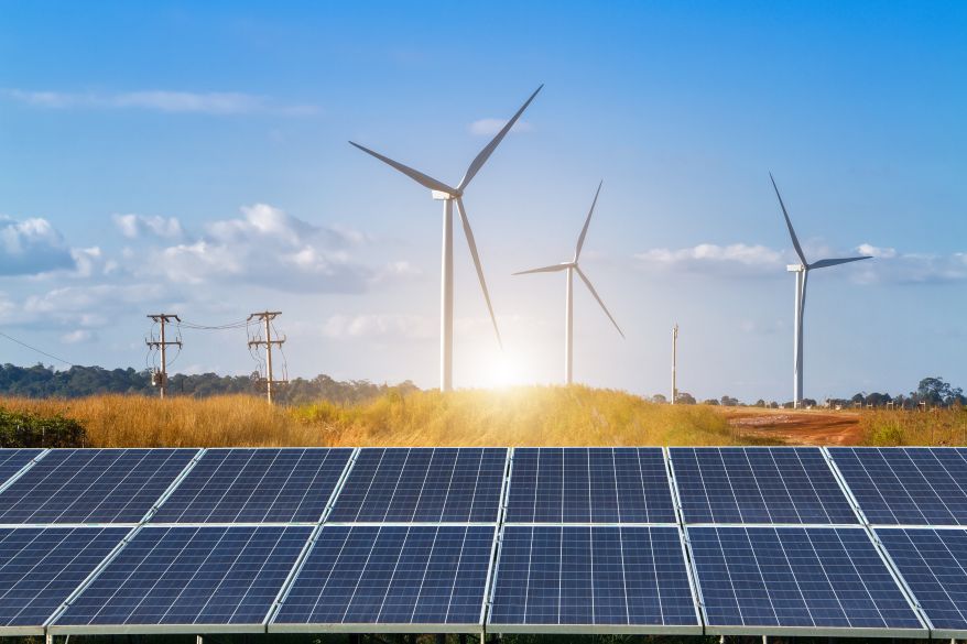 renewable energy from the sun and wind for a sustainable future.